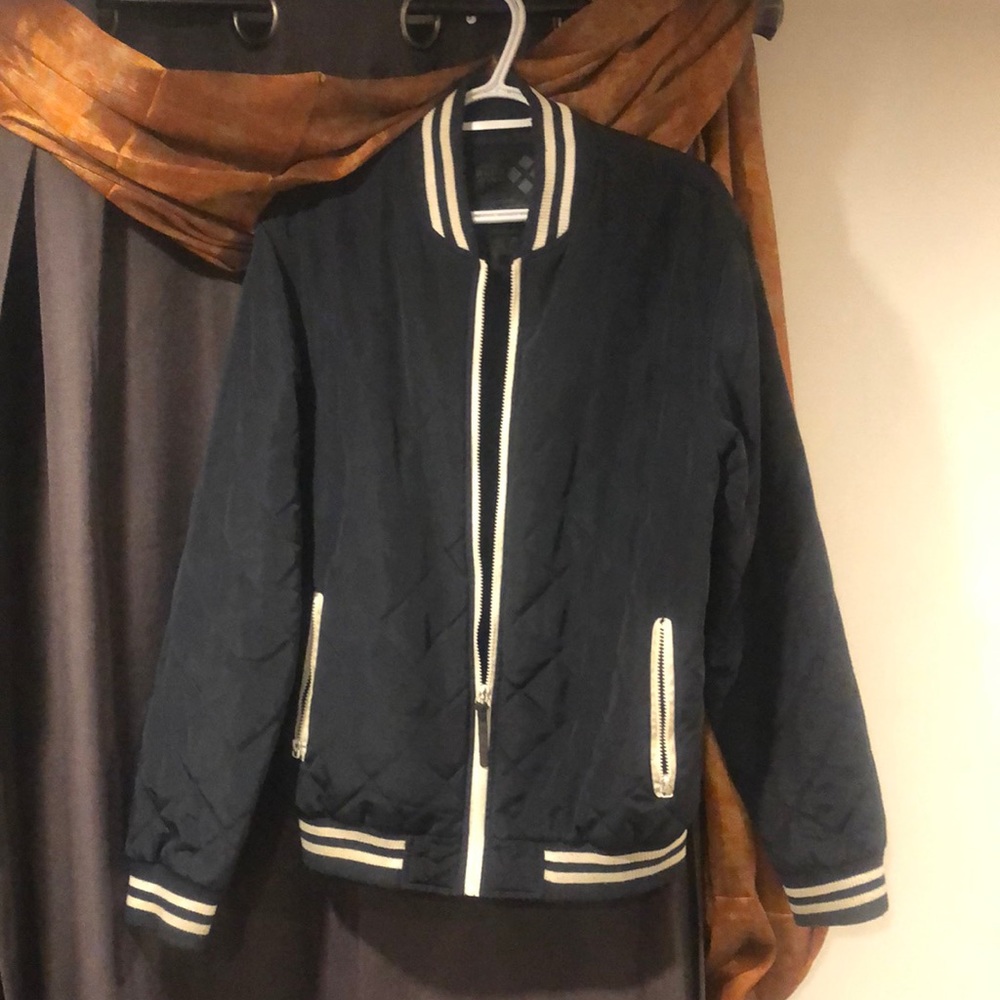COPY - Blue Inc Diamond quilted Baseball Bomber jacket